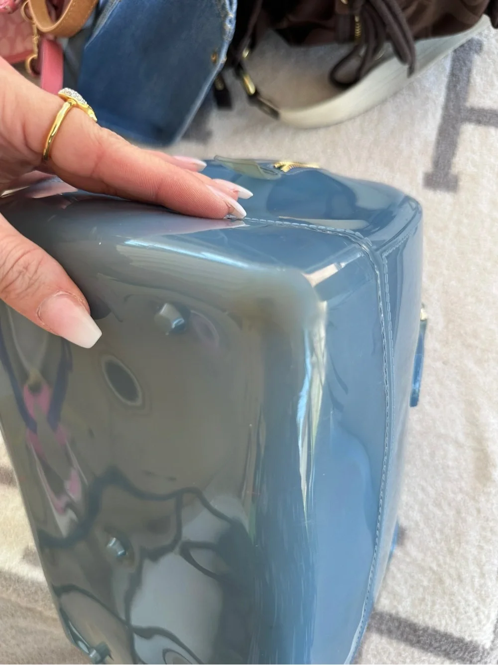 Large size blue furla candy bag